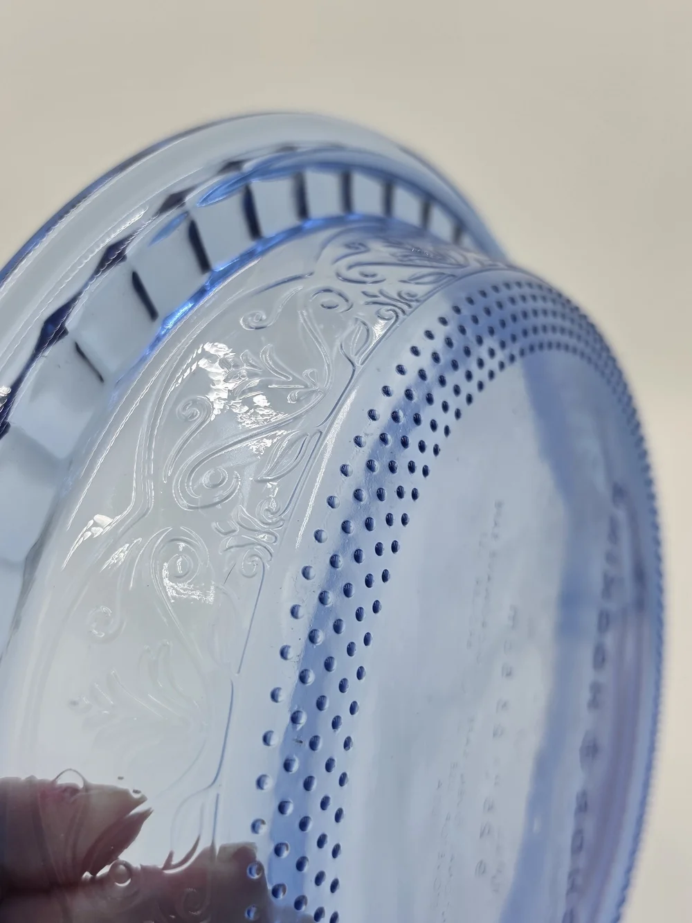Vintage Blue Glass Pie Dish – 11